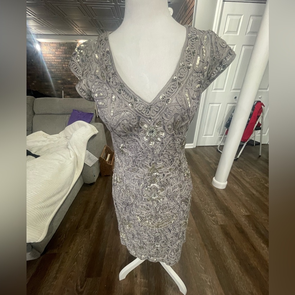 Sue Wong sequined rhinestone dress - Picture 2 of 10